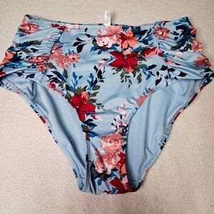 La Vie En Rose Light Blue and Pink Bikini Bottoms